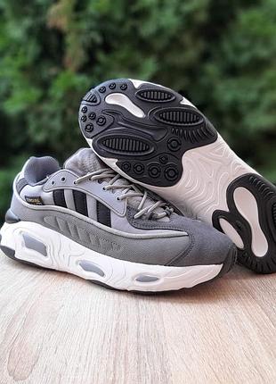 adidas worn oznova серые с черным кроссовки мужские адидас весенние осенние демисезонные топ качество высокие замшевые замш