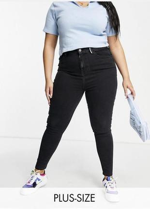 🍨чорні джинси супер батал з високою талією boohoo 28/8-9 xl