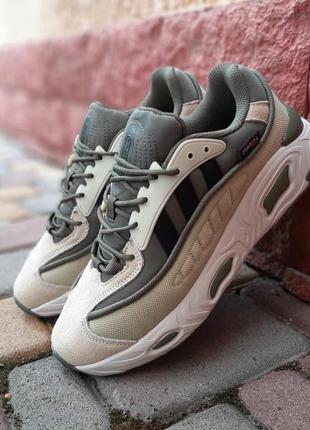 Adidas oznova хаки бежевые с зеленым кроссовки мужские адидас весенние осенние демисезонные топ качество высокие замшевые замш