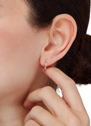 Сережки колечки 10к золото