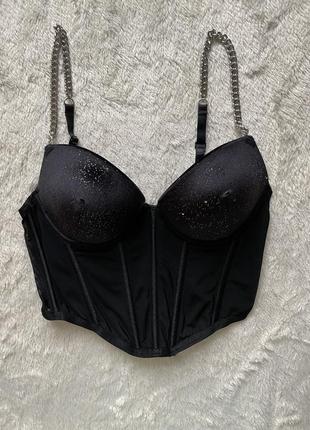 Велюровий корсети топи бархат чорний