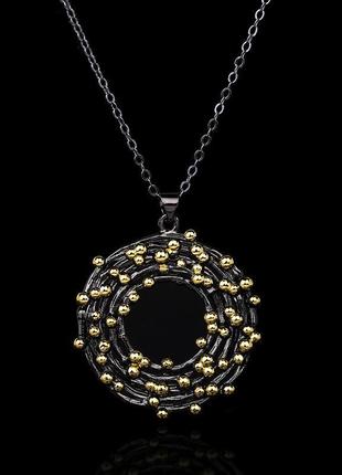 Черная подвеска кулон ювелирные изделия хендмейд винтажный кулон богемная подвеска на подарок