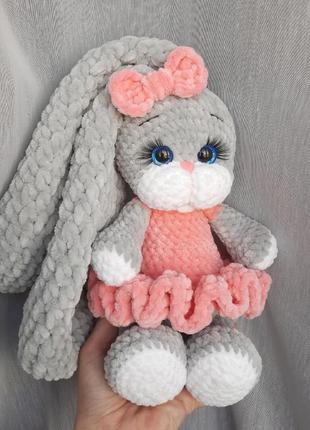 Плюшевый зайчик, кролик вязаный