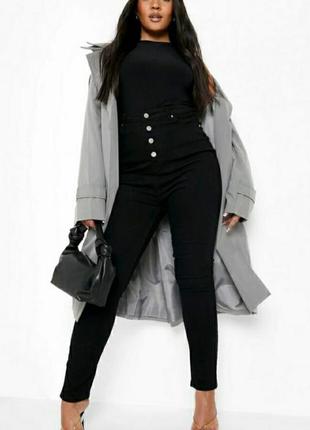 Шикарные, стрейчивые джинсы высокая посадка с корсетом от boohoo