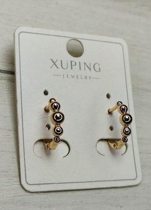 Классические серьги ксюпинг xuping позолото медицинское золото