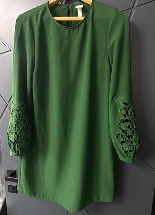 Платье зеленое h&m 38 (m)