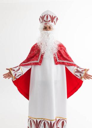 Костюм святого николая красно-белый с вышивкой р-р 48-54