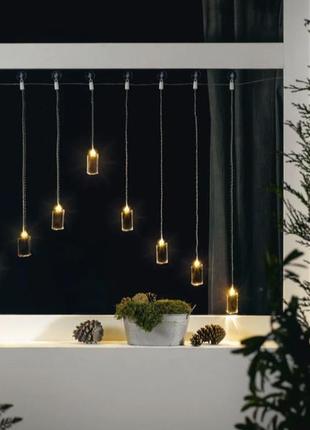 Новорічна гірлянда штора livarno home 9 led 120см теплий білий уцінка