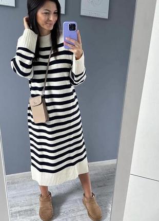 Теплое трикотажное платье с содержанием шерсти zara