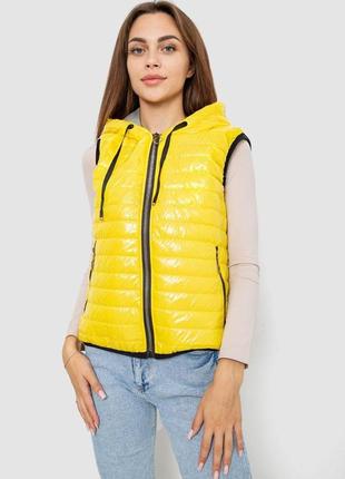 Жилетка жіноча дута, колір жовтий, 102r380-1
