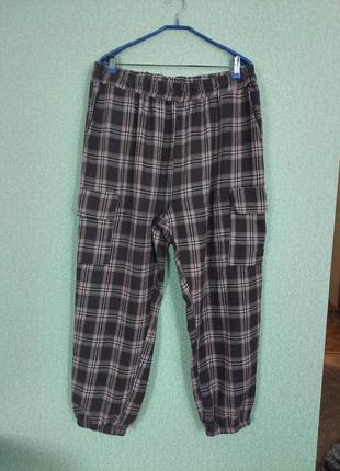 Жіночі фланелеві брюки карго великий розмір батал