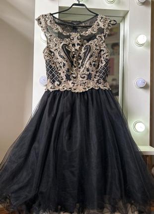 New york designs houte couture чорна ефектна сукня