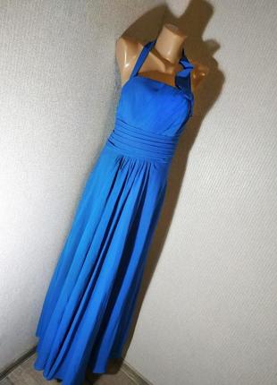 Вечірня сукня довга волошкового кольору синя2 фото