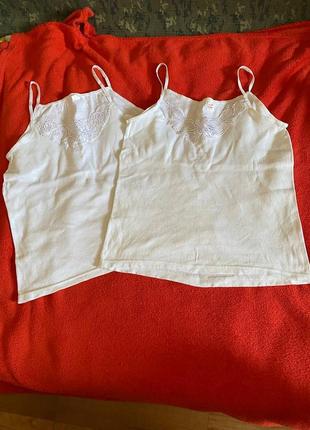 Женские бельевые майки 100% хлопок цена за 2 (как новые не носились)