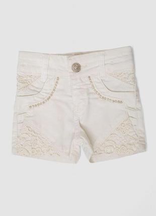 Шорти джинсові для дівчинки, колір молочний, 247r10033