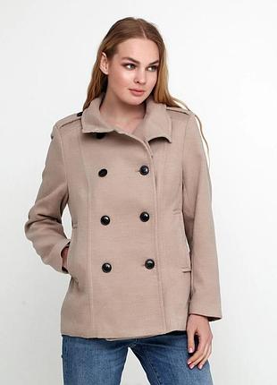 Бежевый кэжуал полупальто h&amp;m