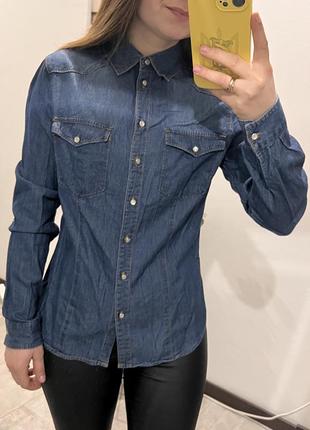 Рубашка джинсовая в размере с