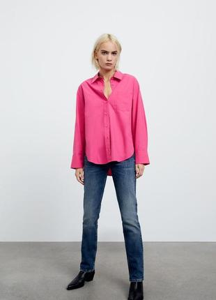 Рубашка цвета фуксия zara.