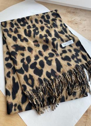 Шарф палантин кашемировый леопардовый