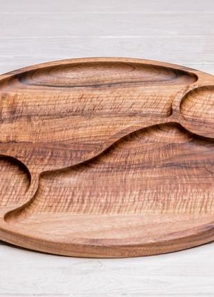 Дерев'яна тарілка для закусок манежниця підніс для сервірування подачі фруктів...
