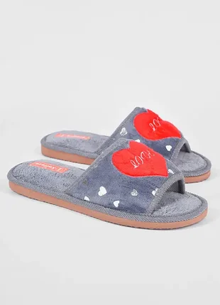 Домашние тапочки / комнатные тапочки с принтом сердце
