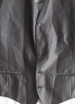 Красивая серая мужская костюмная жилетка классическая костюмный жилет c&a canda  xl-2xl 50-525 фото