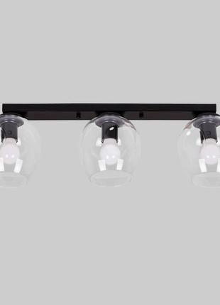 Черная потолочная люстра с прозрачными молекулами на 3 лампы (56-xpr0231f-3 bk+cl 500)