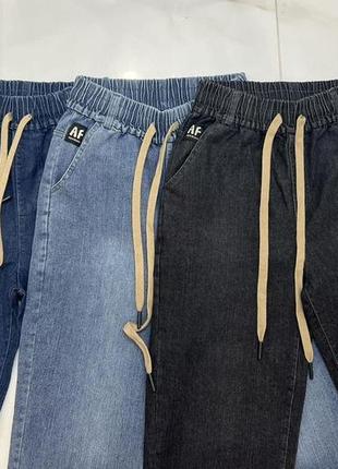 Модные удобные джинсы мом хорошо тянутся большие размеры 44-64 голубые3 фото