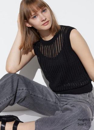 Топ без рукав з сітки uniqlo