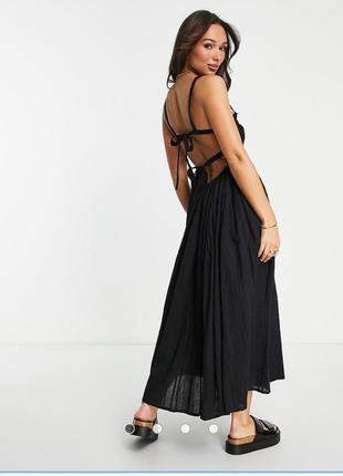 Сарафан платье макси хлопок жатка asos design с открытой спиной