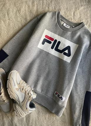 Теплий світшот з лого на флісі fila