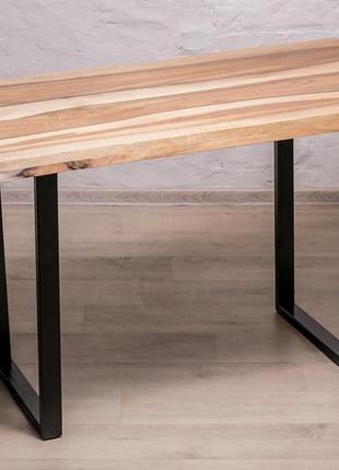 Письменный дизайнерский деревянный стол с живыми краями из ореха в стиле лофт с...