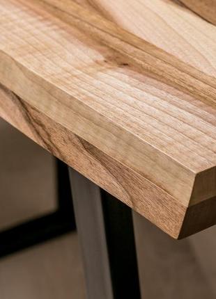 Письменный дизайнерский деревянный стол с живыми краями из ореха в стиле лофт с...