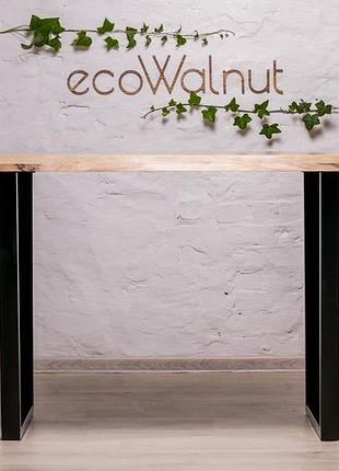 Письменный дизайнерский деревянный стол с живыми краями из ореха в стиле лофт с...