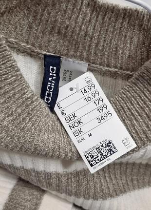 Джемпер в полоску / трикотажная кофта в рубчик h&m (divided)4 фото