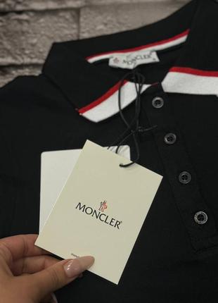 Жіноче поло moncler чорний3 фото