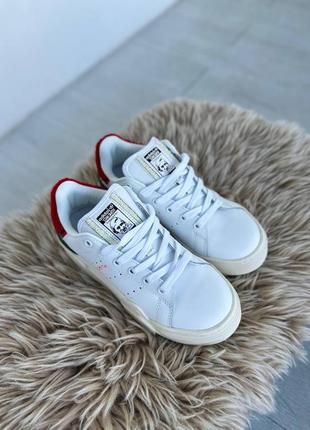 Брендовые женские кроссовки adidas stan smith bonega white cream red green * moond7 фото