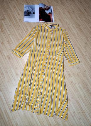 Primark великолепная вискозная желтая в полоску платье