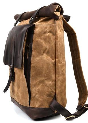 Рюкзак из лошадиной кожи и вощеного канваса ролл-ап tarwa rcw-5191-3md