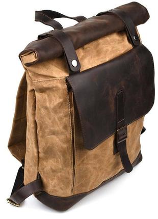 Рюкзак из лошадиной кожи и вощеного канваса ролл-ап tarwa rcw-5191-3md