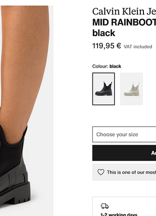 Женские резиновые челси calvin klein jeans, 39р