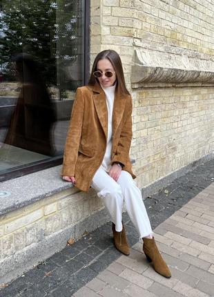 Піджак з натуральної замші, замшевий жакет