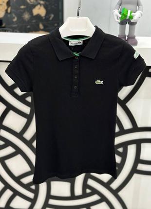 Женская футболка поло lacoste черный