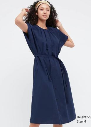 Хлопковое жаккардовое платье uniqlo с