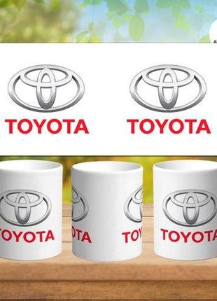 Чашка кружка белая с принтом toyota