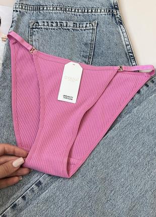 Бавовняні трусики сліпи в рубчик з еластичними лямочками на  на боках🕊