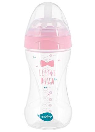 Детская бутылочка для кормления nuvita mimic collection 250 мл от 3-х месяцев розовый (nv6031rosa)