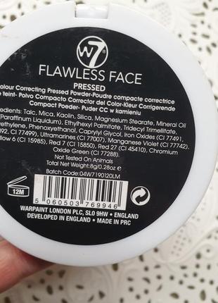 7w flawless face pressed powder минеральная пудра для лица4 фото
