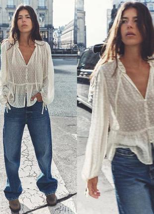 Блуза в горох зара zara