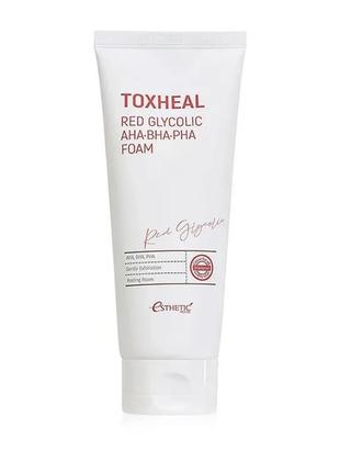 Пінка для вмивання із гліколевою кислотою esthetic house toxheal red glycolic aha-bha-pha foam, 150м